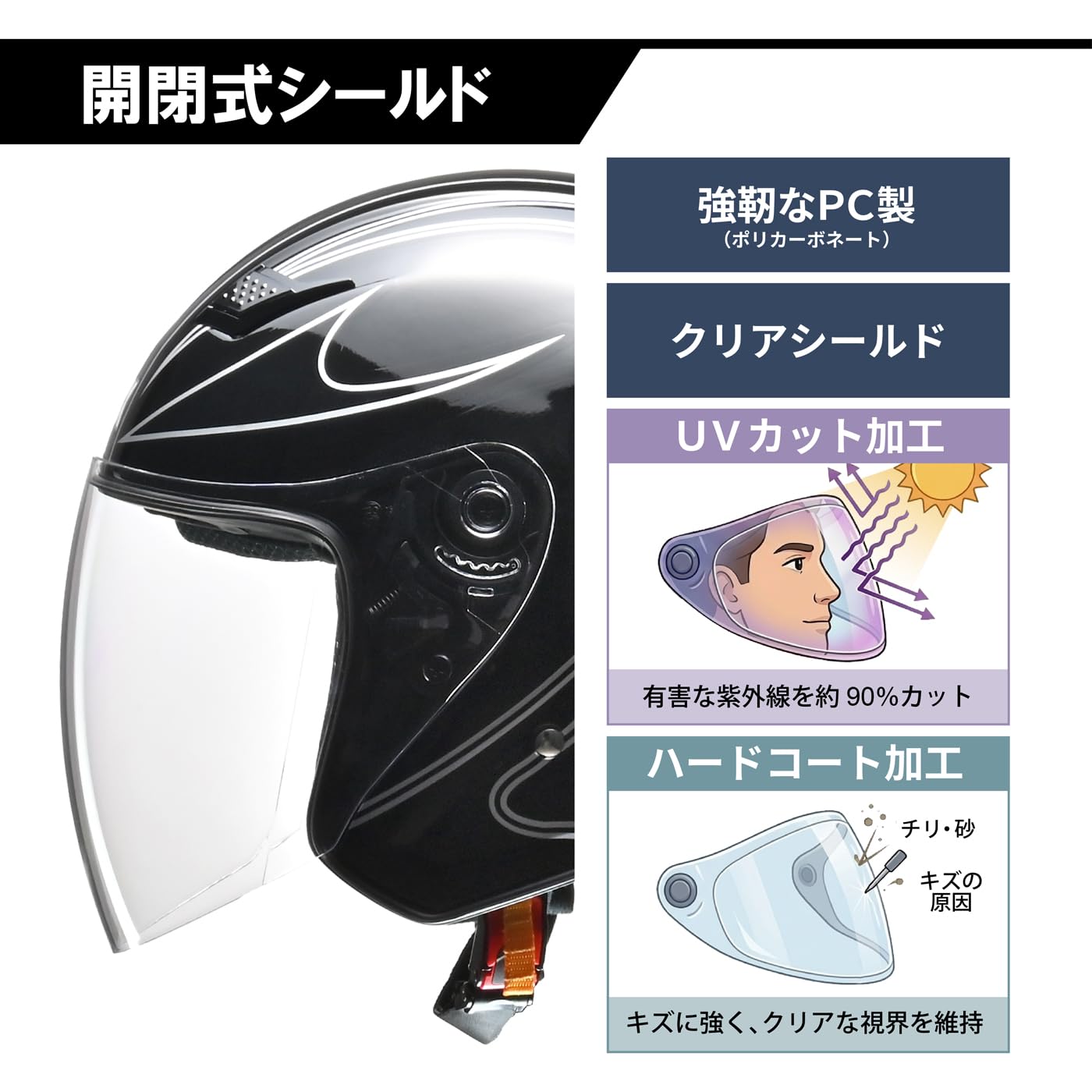 Amazon | リード工業(LEAD) バイクヘルメット ジェット STRAX ブラック
